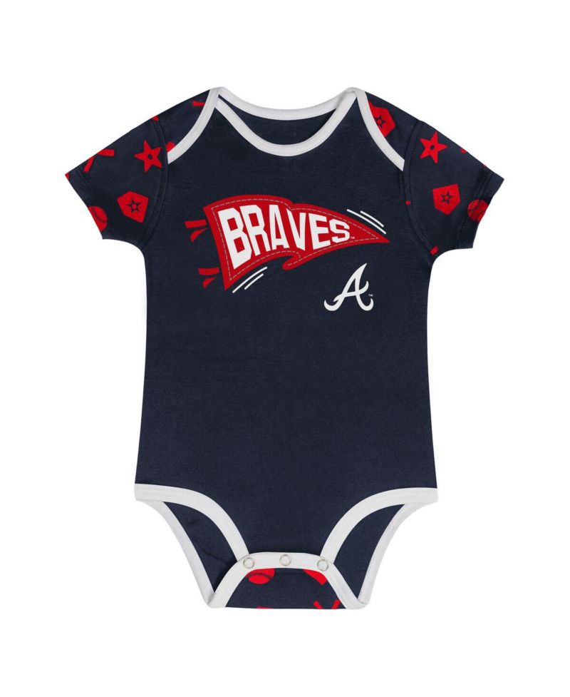 Big Boys and Girls Navy Atlanta Braves On Deck 2-Piece Diaper Cover Set