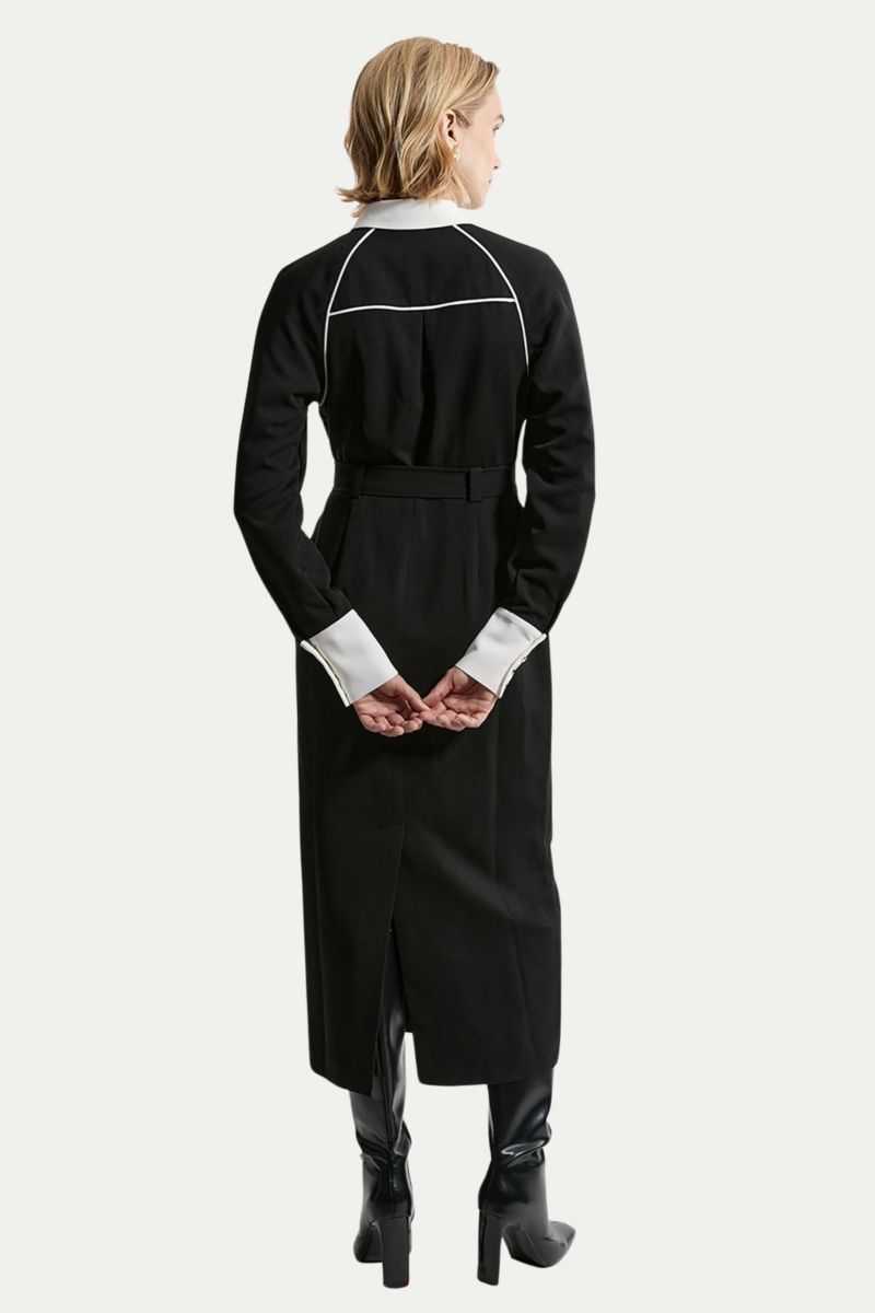 Women's Twill Collared Woven Midi Dress
