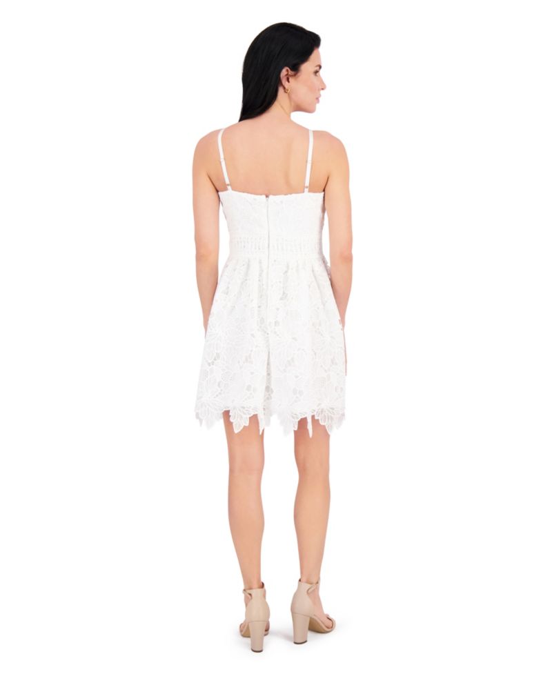 Women's Embroidered Lace V-Neck Dress