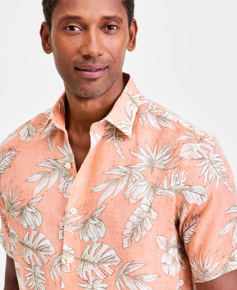 Men's Hola Floral Linen Short Sleeve Shirt