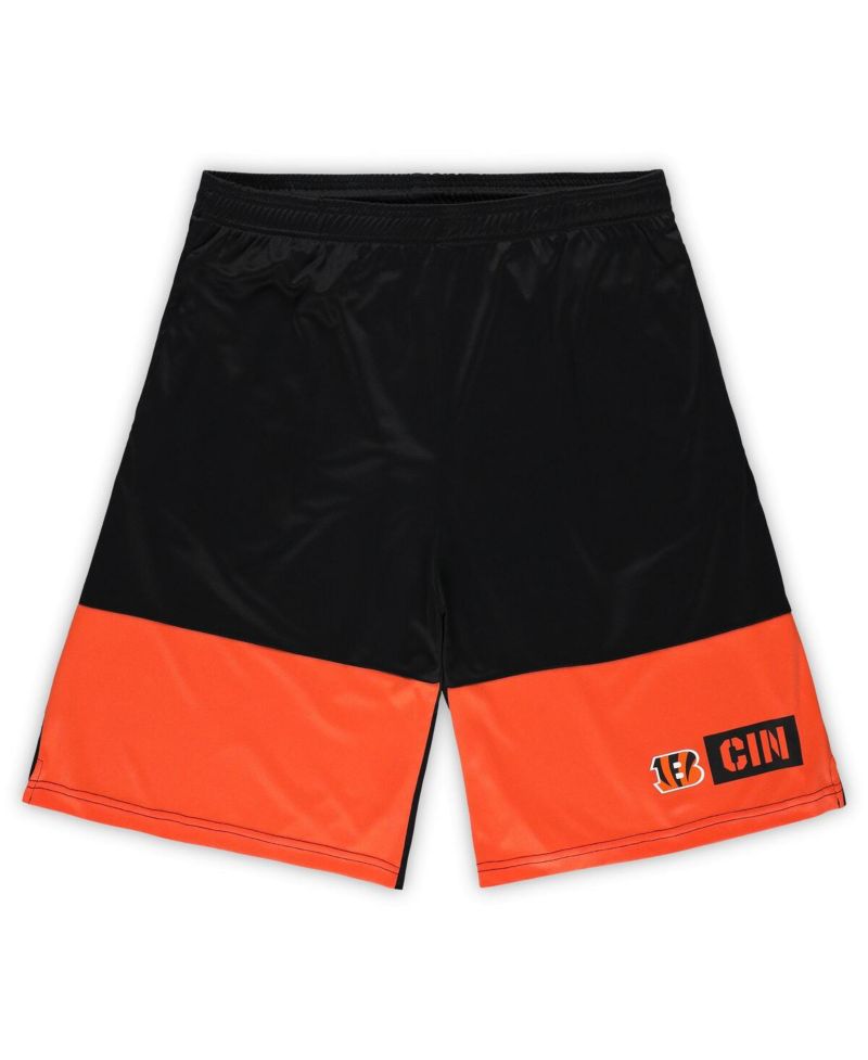 Men's Black/Orange Cincinnati Bengals Big & Tall Best of the Best Performance Shorts