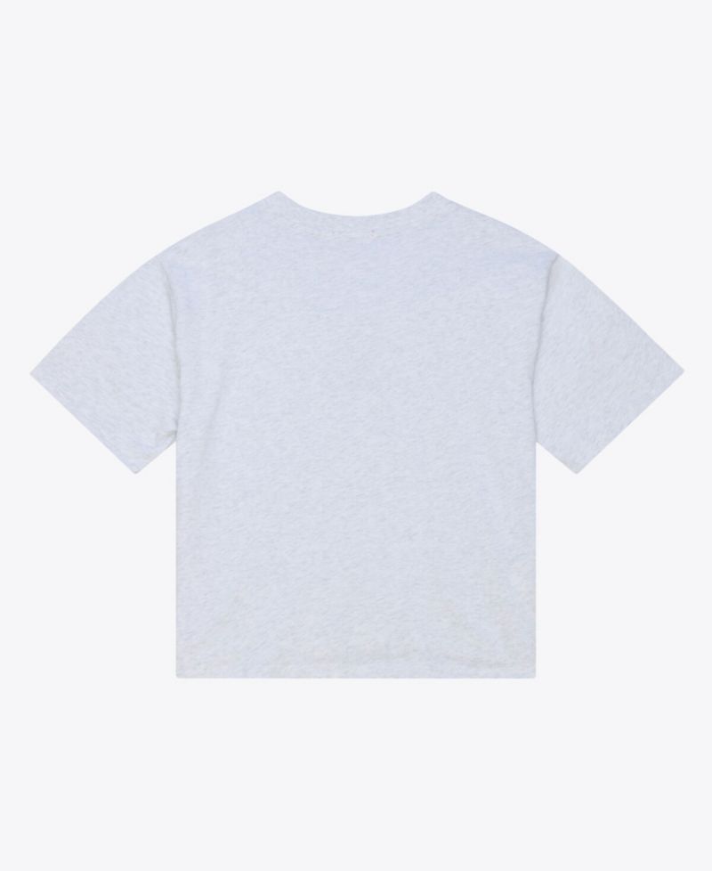 Women's Heather Gray San Francisco Giants Script Cropped Boxy T-Shirt