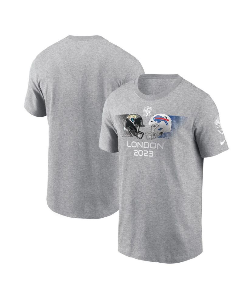 Men's Heather Charcoal Jacksonville Jaguars vs. Buffalo Bills 2023 London Game T-shirt