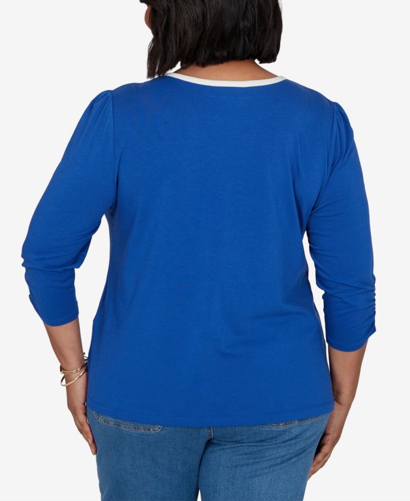 Plus Size Book Club Graphic Crewneck 3/4-Sleeve T-Shirt