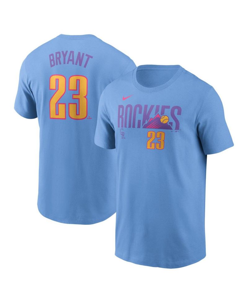 Men's Kris Bryant Light Blue Colorado Rockies 2025 City Connect Fuse Name & Number T-Shirt