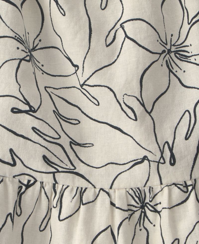 Baby Girls' Linen Blend Floral Dress
