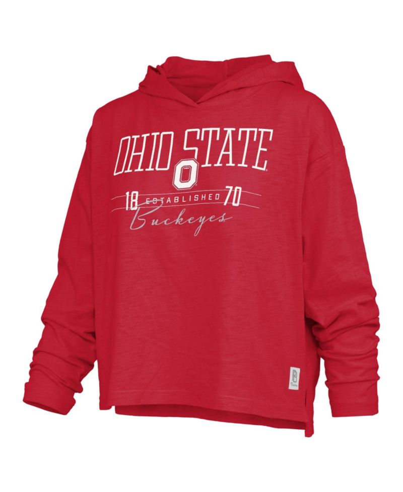 Women's Ohio State Buckeyes Castillo Slub Hooded Long-Sleeve T-Shirt