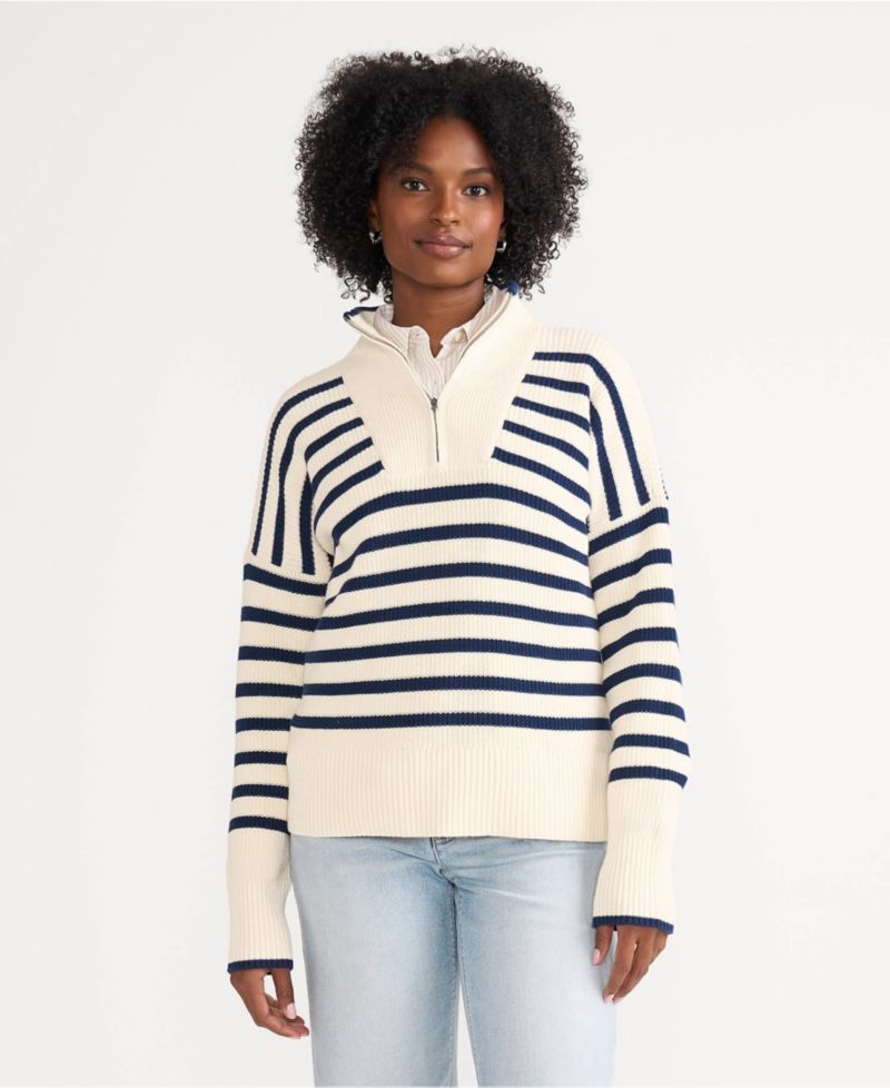 Women's Drifter Cotton Quarter Zip Pullover Sweater