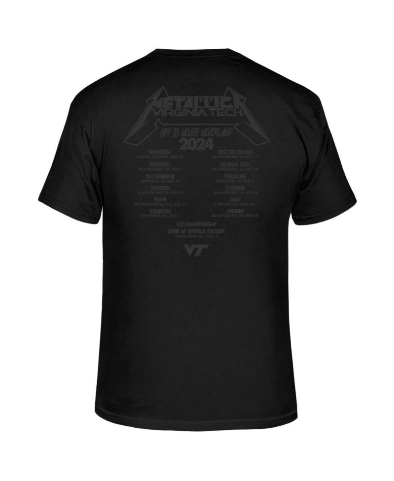 Men's Black Virginia Tech Hokies Metallica Retro T-Shirt