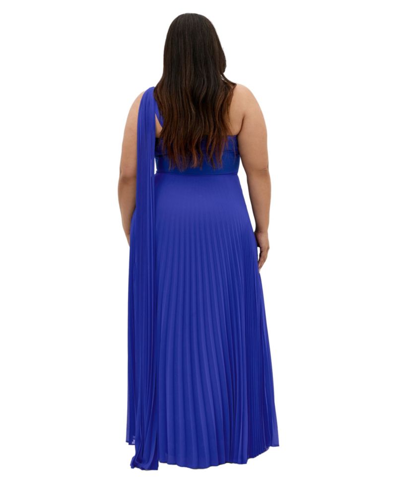 Plus Size Eloura One Shoulder Pleat Maxi Dress