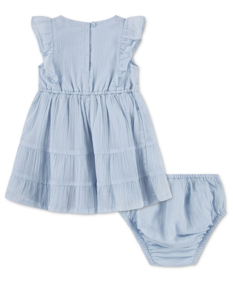 Baby Girls' Pintuck Flutter Dress and Diaper Cover, 2-Piece Set