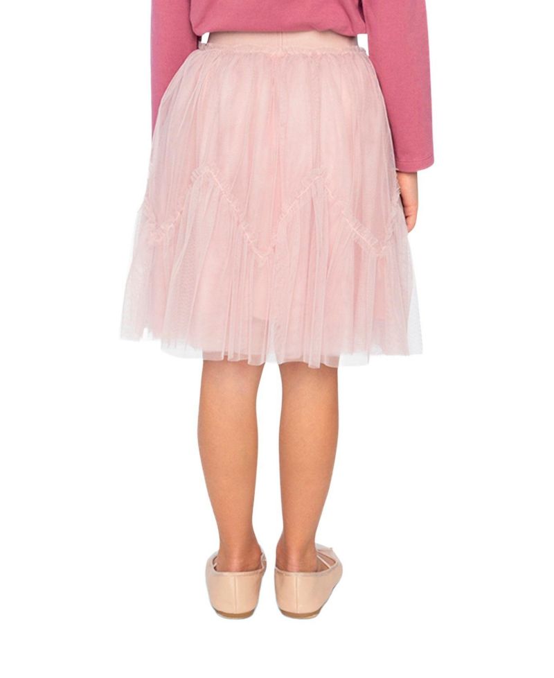 Little and Big Girl ( size 6 to 12 ) Mesh Skirt Pale Dusty