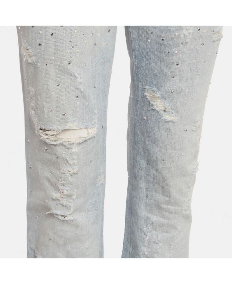 Women's Mid-Rise Rhinestone Boot-Cut Jeans