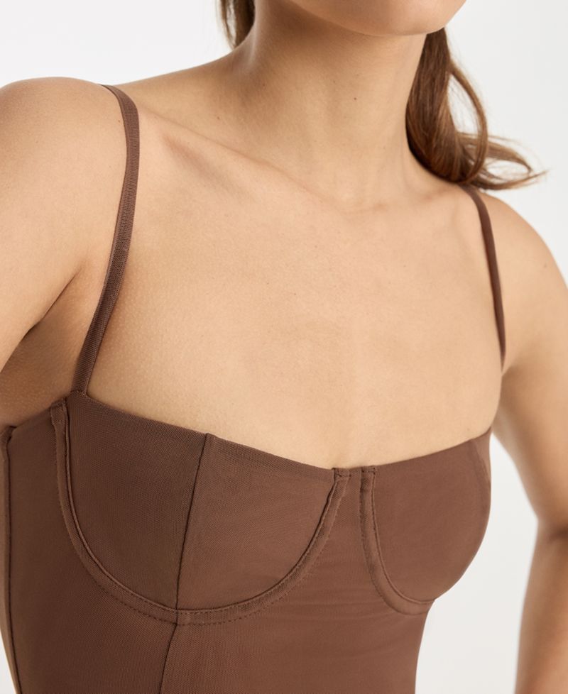 Women's Mesh Bustier Bodysuit