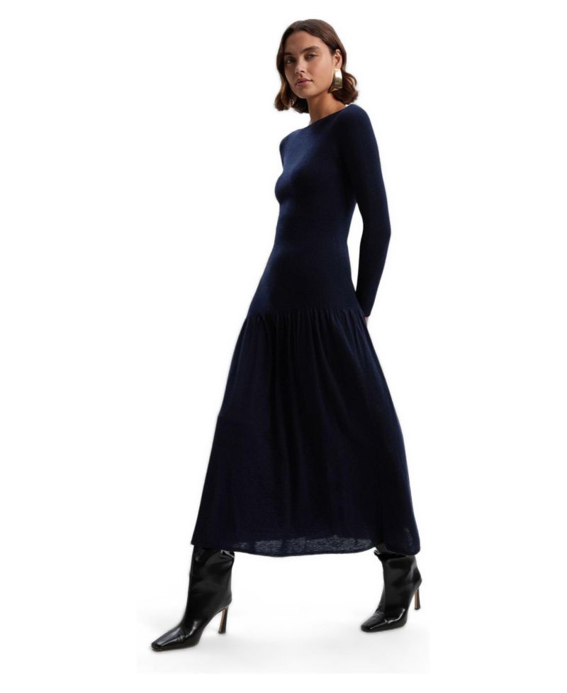 Women's Wool Blend Sheer Knitted Skirt Dress