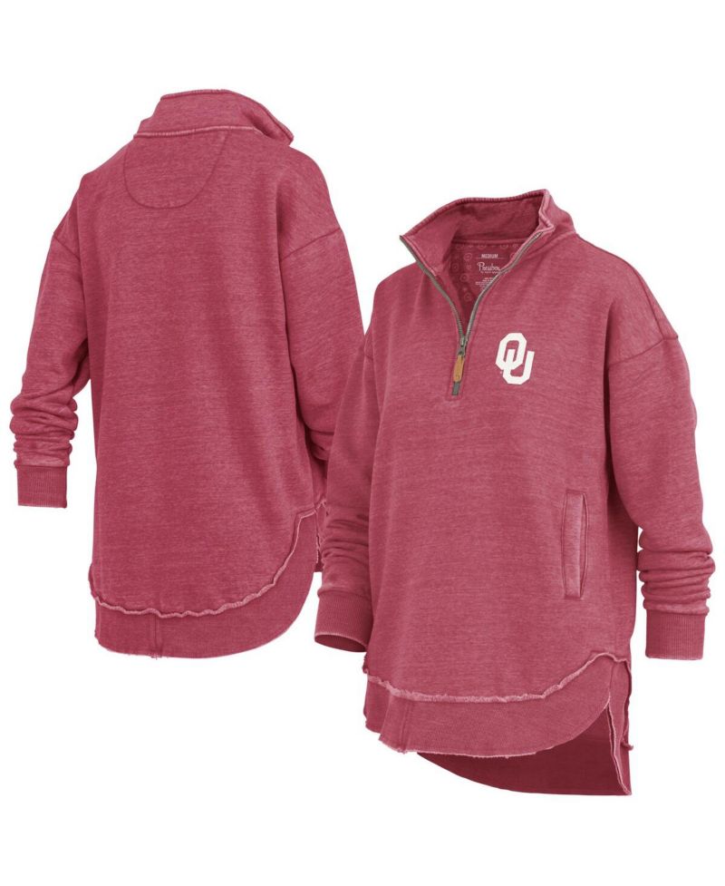 Women's Crimson Oklahoma Sooners Northfork Sojourn Poncho Quarter-Zip Sweatshirt