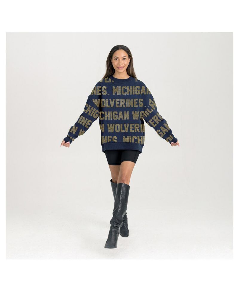 Women's Navy Michigan Wolverines Hype Era Sweatshirt