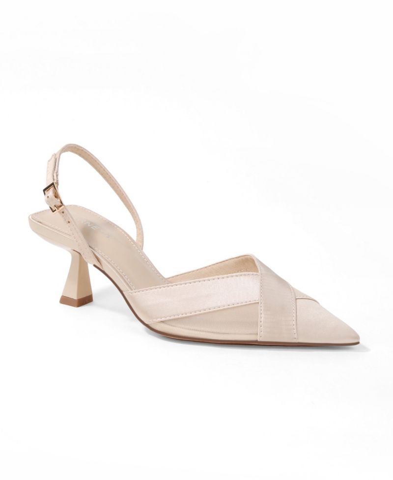 Women's Hailee Mesh and Satin Special Occasion Slingback Pumps