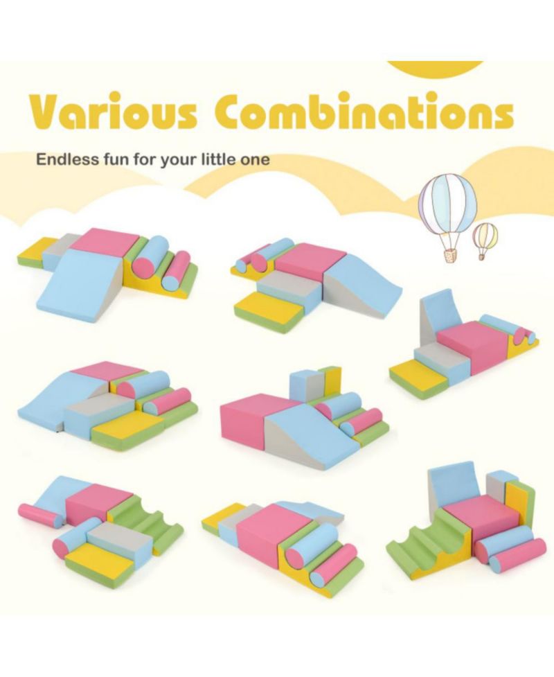 Soft Foam Climbing Block Set for Toddlers with Stackable Shapes