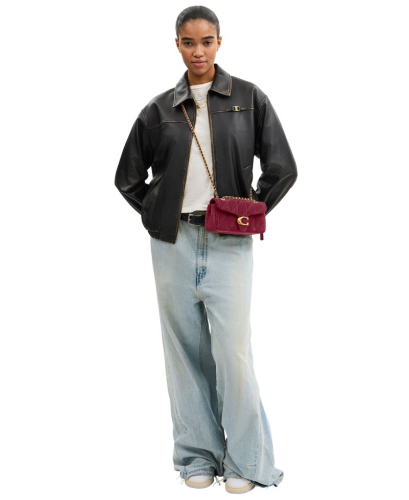Quilted Tabby Small Suede Shoulder Bag 20