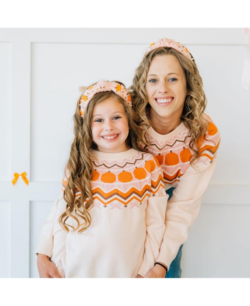 Toddler Girls Pumpkin Fair Isle Sweater