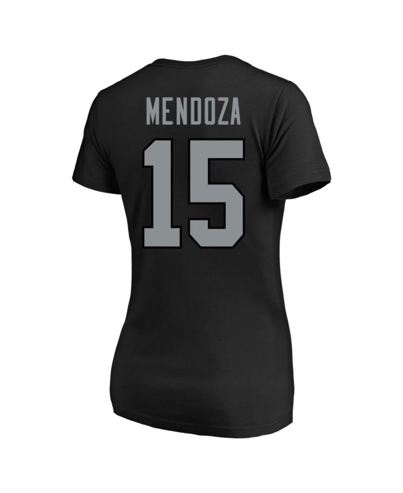 Women's Fernando Mendoza Black Las Vegas Raiders Plus Size Name & Number V-Neck T-Shirt