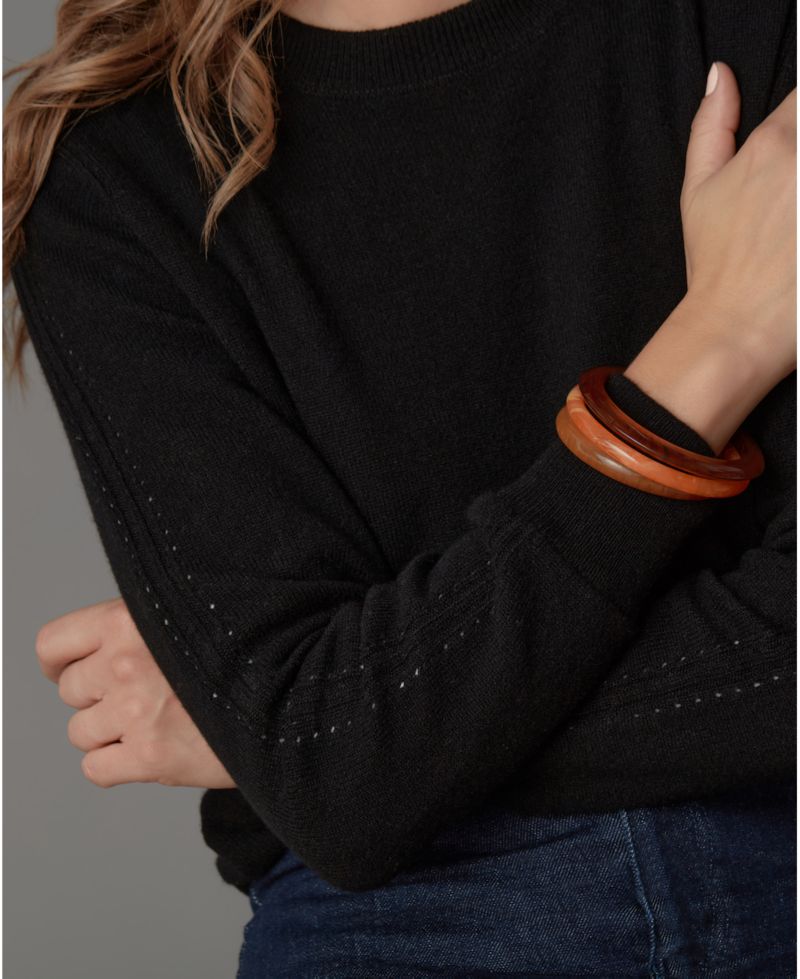 Women's Itch-Free Cashmere Crewneck Sweater with Soft Liner