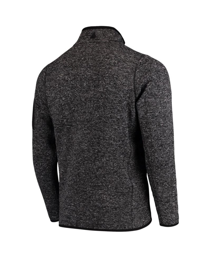 Men's Heather Black New Orleans Saints Fortune Quarter-Zip Pullover Jacket