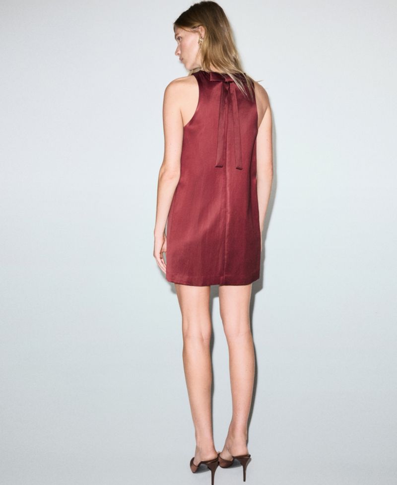 Women's Satin Tie Dress