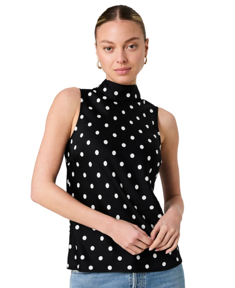 Women's Ennis Polka Dot Sleeveless Blouse