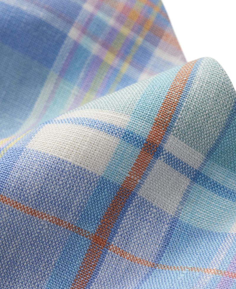 Men's Vintage-Inspired Plaid Linen Tie