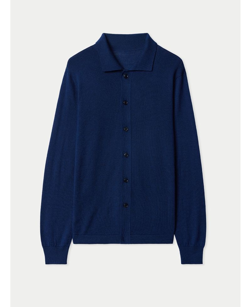 Men's Cashmere Silk Polo-Neck Cardigan