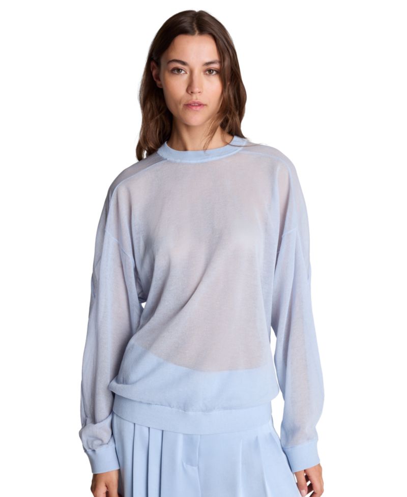 Women's Oversized-Sheer Crewneck Sweatshirt