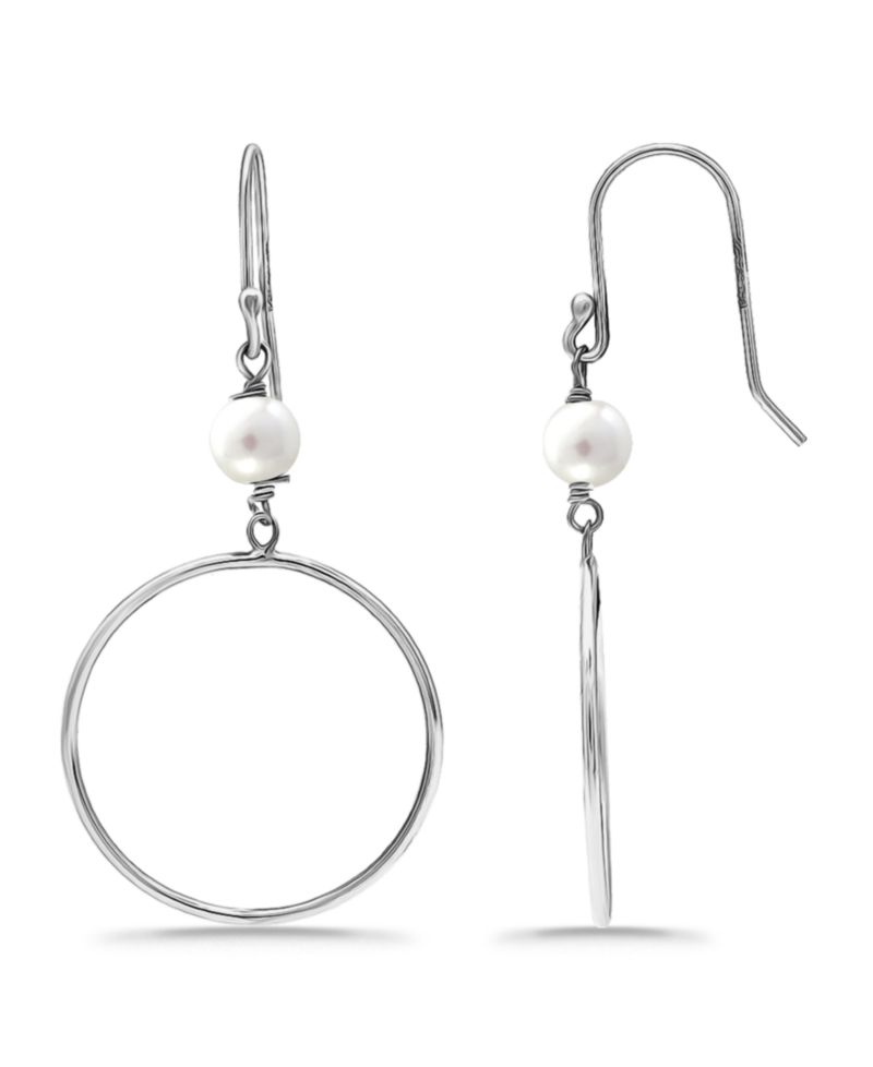 White Cultured Pearl Drop Earring