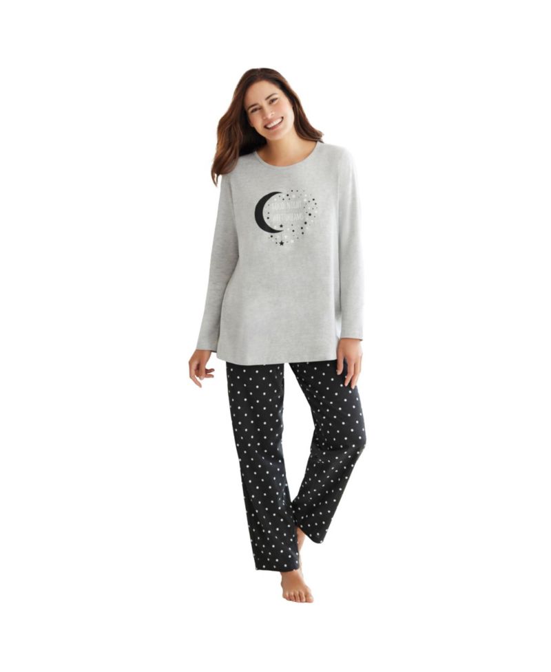 Women's Dreams and Co. Long Sleeve Knit PJ Set