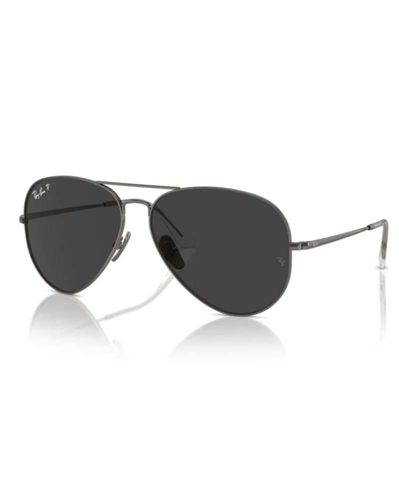 Unisex Polarized Sunglasses, Aviator Titanium Rb8089