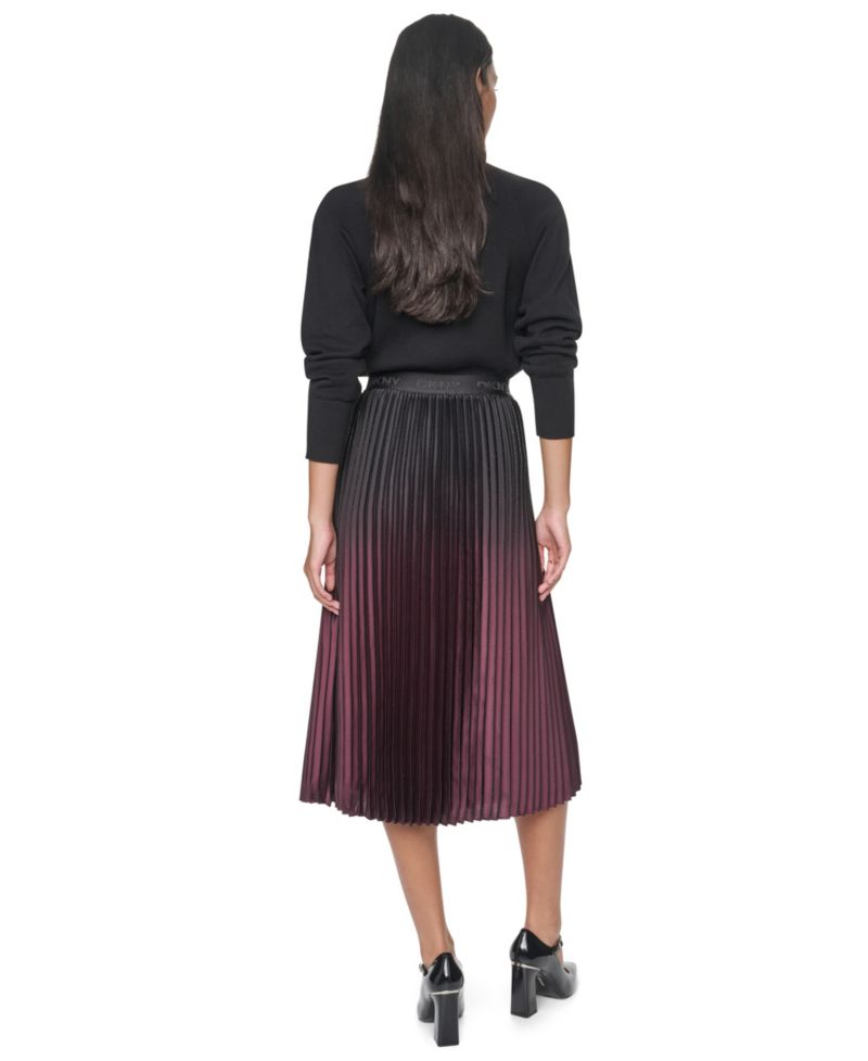 Women's High-Waisted Pleated Midi Skirt