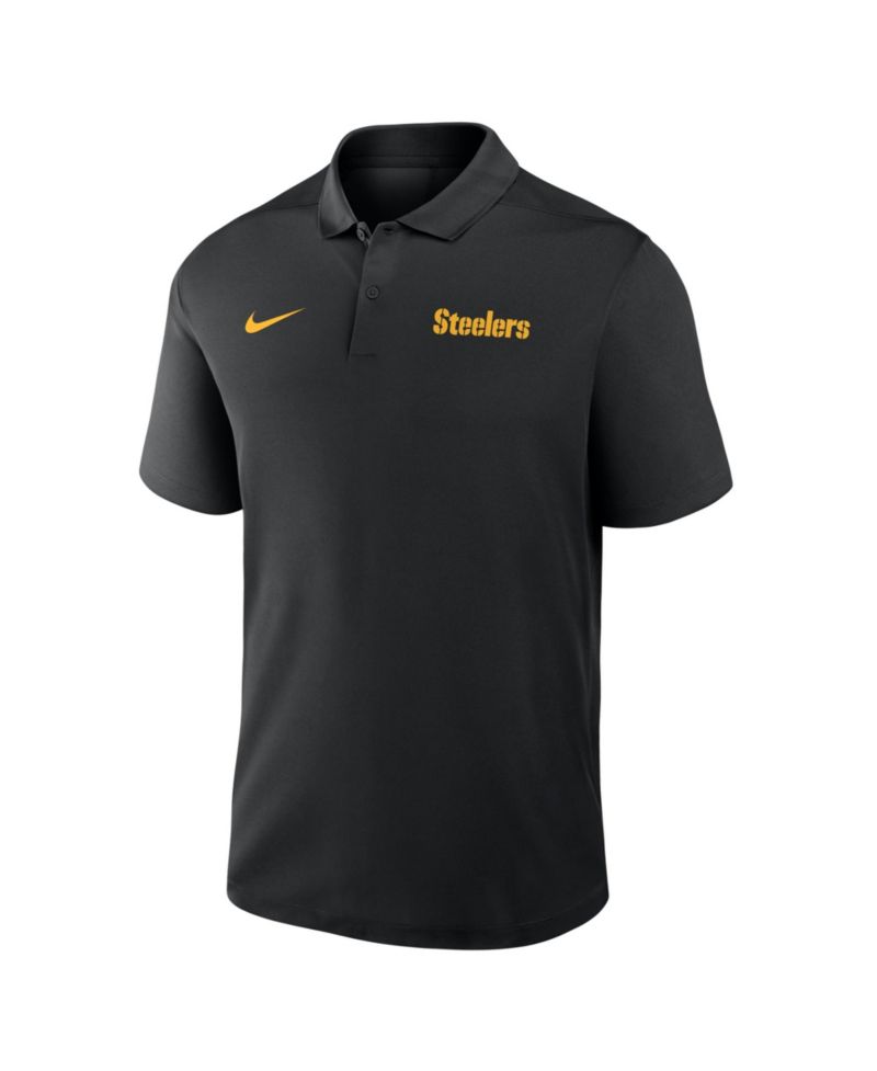 Men's Black Pittsburgh Steelers Wordmark Victory Dri-FIT Polo Shirt