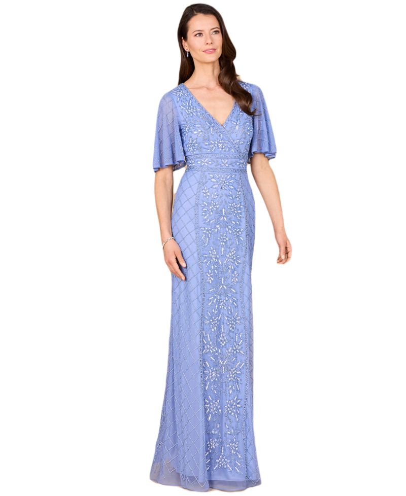 Women's Floral Beaded Cocktail Fringe Dress
