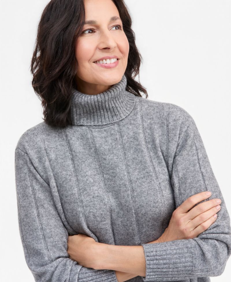 Petite Luxsoft Long-Sleeve Turtleneck Sweater Dress, Macy's Exclusive