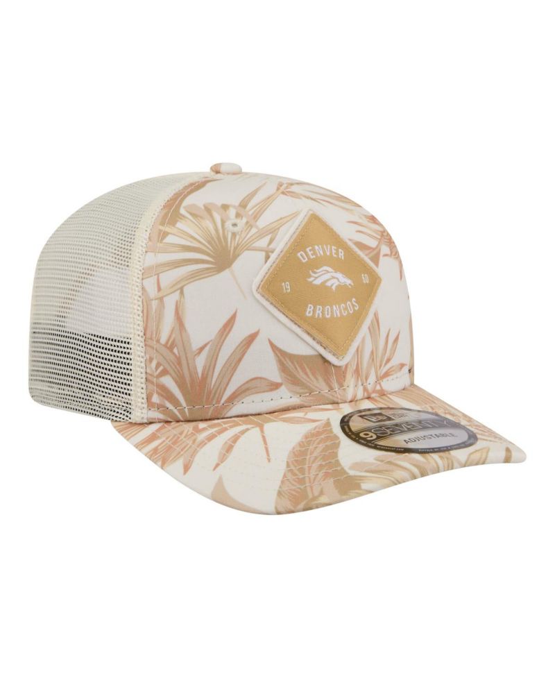 Men's Tan Denver Broncos Tonal Palm COOLERA 9SEVENTY Adjustable Trucker Hat