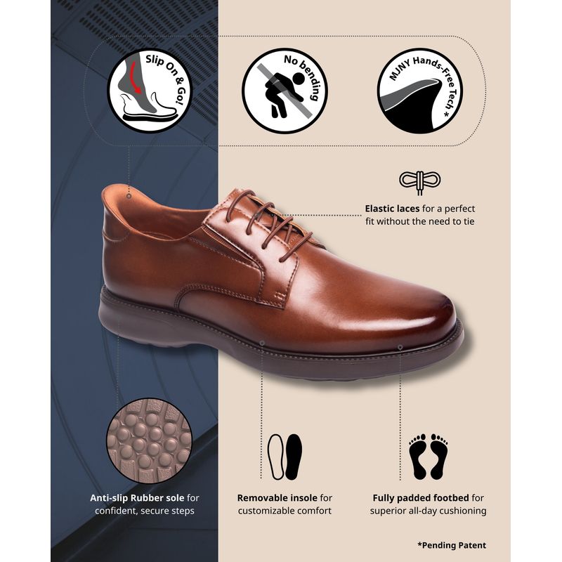 Men's North Street Hands-Free Slip On Technology Leather Dress Oxfords