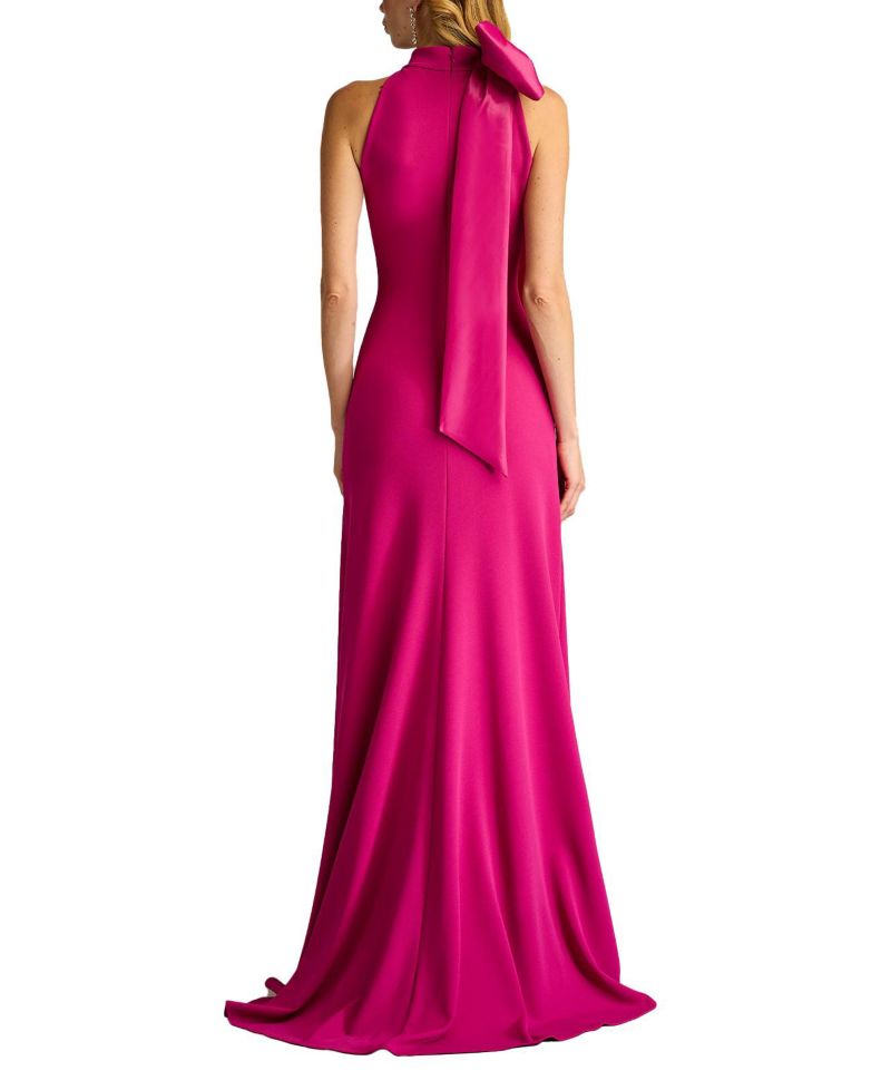 Women's Sims Taffeta Shoulder Bow Halter Gown