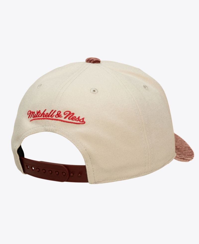 Men's Cream/Red Houston Rockets Washed Corduroy Pro Crown Snapback Hat