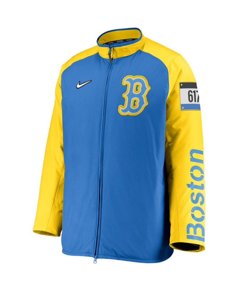 Men's Light Blue Boston Red Sox City Connect Baseball Dugout Full-Zip Jacket