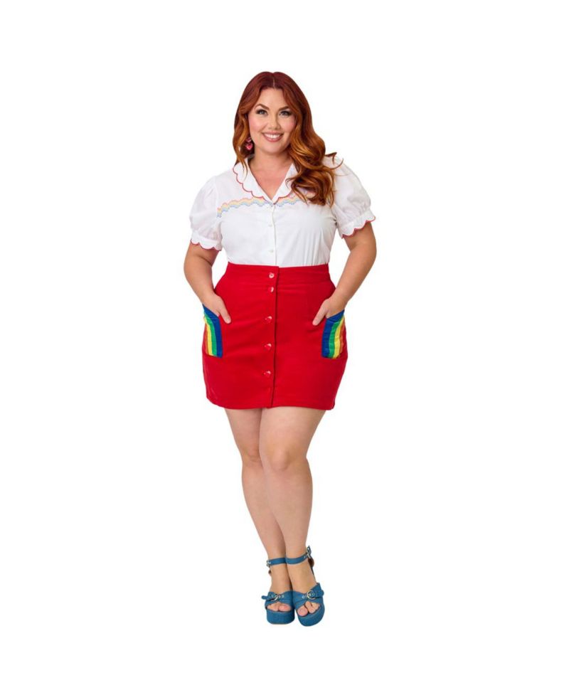 Plus Size Embriodered Puff Sleeve Top