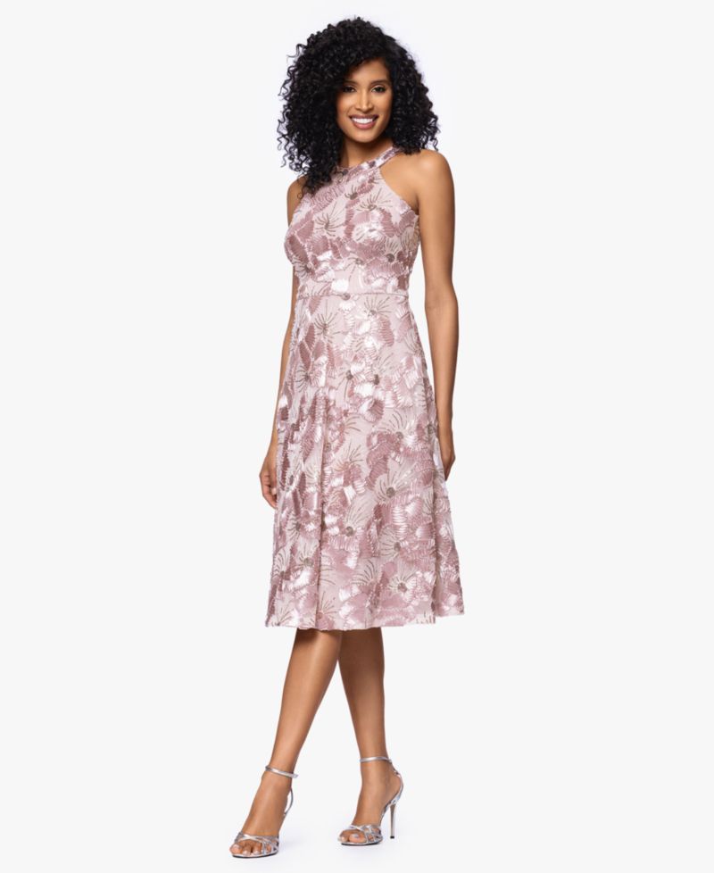 Women's Sequined Sleeveless Midi Dress
