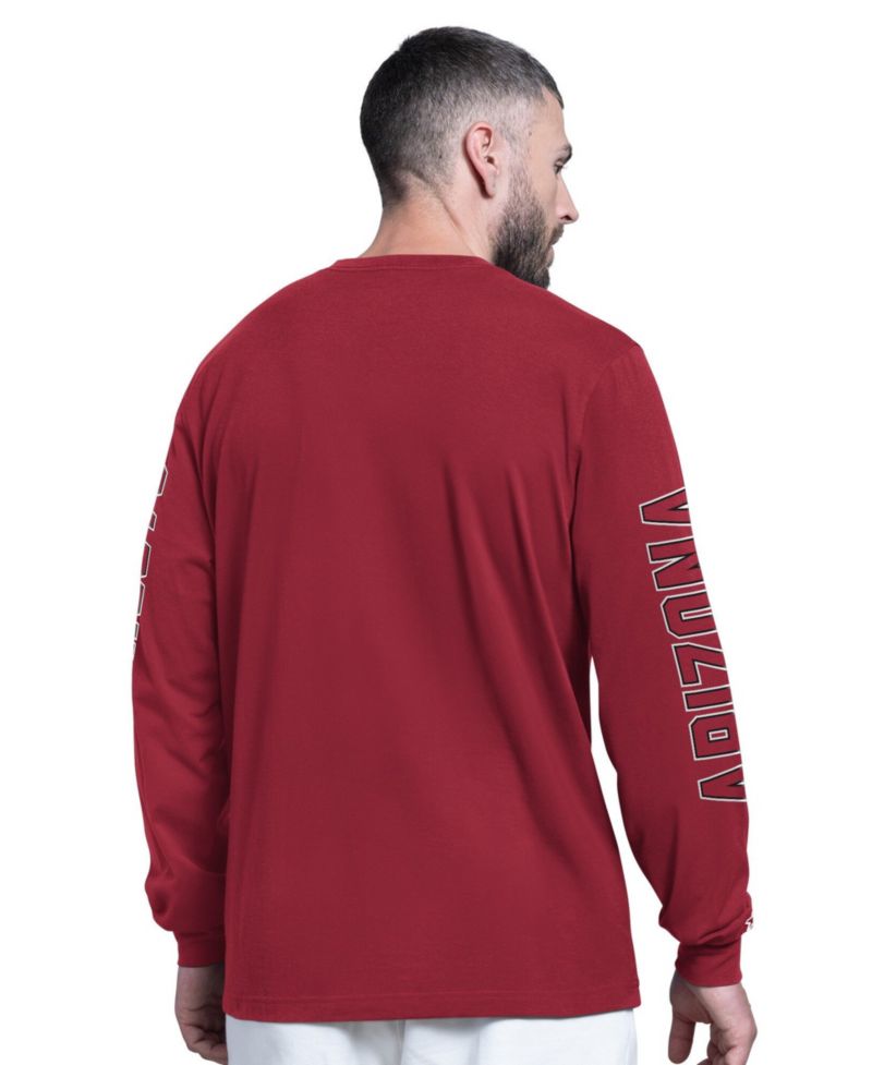 Men's Cardinal Arizona Cardinals Clutch Hit II Long-Sleeve T-Shirt