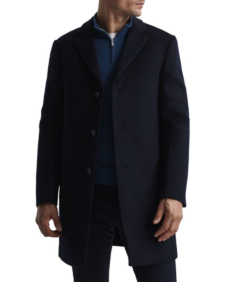 Men's Gable Wool-Blend Single-Breasted Mid-Length Overcoat