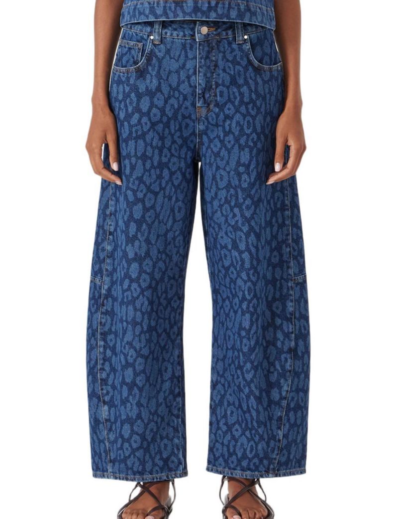 Women's Cropped Bree Horseshoe Barrel Leg Jeans